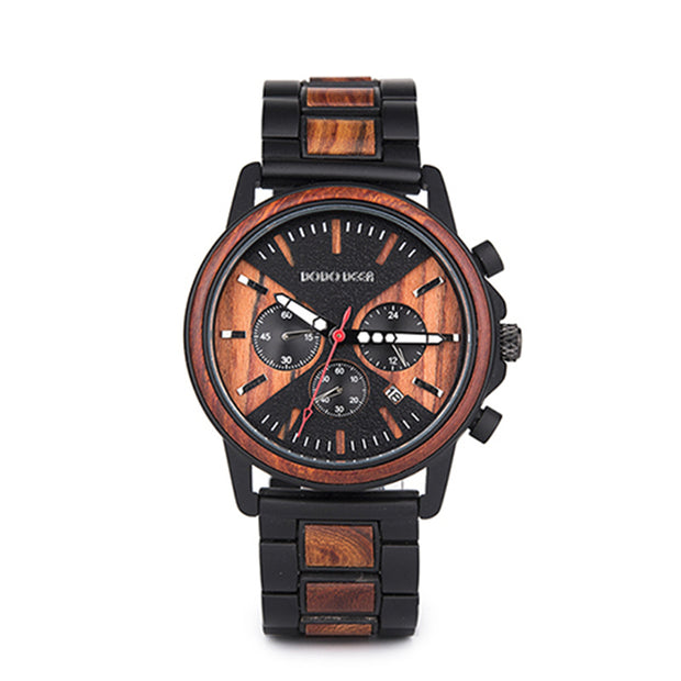 Men's Wood Finish Design Watch