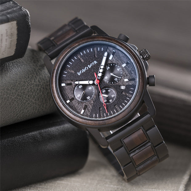 Men's Wood Finish Design Watch