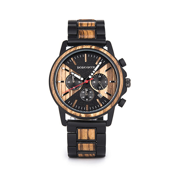 Men's Wood Finish Design Watch