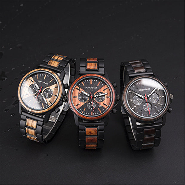 Men's Wood Finish Design Watch