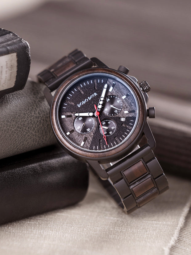 Men's Wood Finish Design Watch